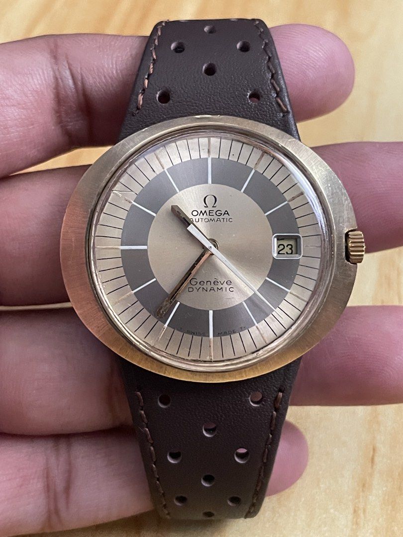 Vintage Omega Geneve Dynamic (Category: Men's Watches) located in Taguig. Submitted by tester1x (Listing ID 1463955927, Image 2). Description: Secondhand Used Watch Omega Geneve Dynamic Swiss Made 107 42mm Replacement Strap, Buckle .