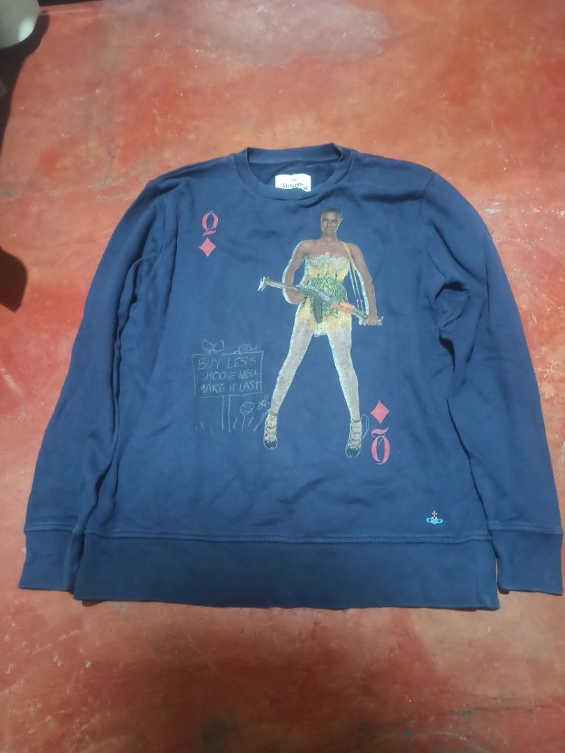vivianne westwood (Category: Announcements) located in Davao. Submitted by thriftnisayre (Listing ID 1463995866, Image 1). Description: vivianne Crewneack excellent condition color rate 9/10 issue crack laser prent navy blue color dimes 21/27.