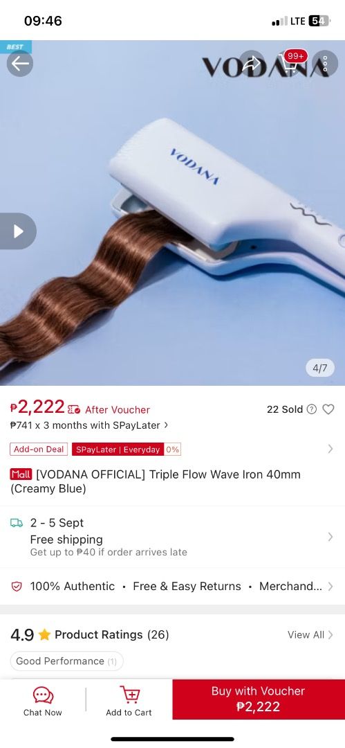 Vodana Triple Flow Wave Iron (Category: Hair) located in Caloocan City. Submitted by margaux1705 (Listing ID 1464068833, Image 3). Description: Vodana for mermaid hair curl. for only 700 Twice used only. rfs: bumili ako ng bago kaya benta na lang natambak lang. real price is 2k.