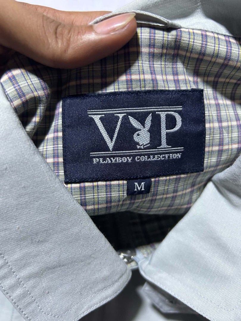 V&P Playboy Collection Jacket Size M (Category: Coats, Jackets and Outerwear) located in Quezon City. Submitted by jeyem. (Listing ID 1463968720, Image 2). Description: - Lightweight jacket from V&P Playboy Collection - Size M - Button-up front - Two chest pockets - Adjustable cuffs - Plaid lining.