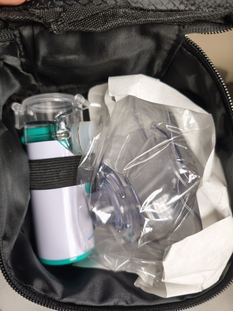 Watsons Mesh Nebulizer - Micro USB, Ultra-Quiet (Category: Medical Supplies & Tools) located in Quezon City. Submitted by ela.decluttering (Listing ID 1463984572, Image 3). Description: - Watsons Mesh Nebulizer - Advanced vibrating membrane technology for fine particle mist - Short inhalation time for efficient treatment - Ultra-quiet operation (55 dB) - Convenient Micro USB charging - Easy self-cleaning function - Comes with a carrying pouch and