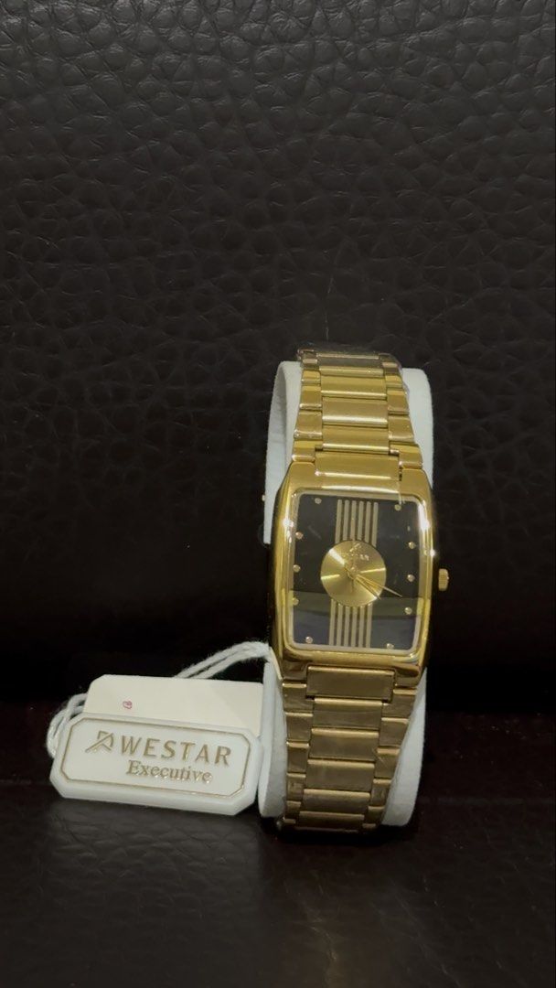 WESTAR Executive Unisex Watch (Category: Women's Watches) located in Caloocan City. Submitted by anicaaaaaa (Listing ID 1463941338, Image 3). Description: WESTAR Executive Unisex Watch ♡ Authentic / Original ♡ Unused ♡ Black Dial ♡ Unisex design ♡ No receipt ♡ No paper bag ♡ Box has some damage, please DM for actual box condition Details: Case Shape: Rectangle Case Size: 25.8 × 35 mm Case Material: Brass Band: Bracelet Strap Material: Stainless S