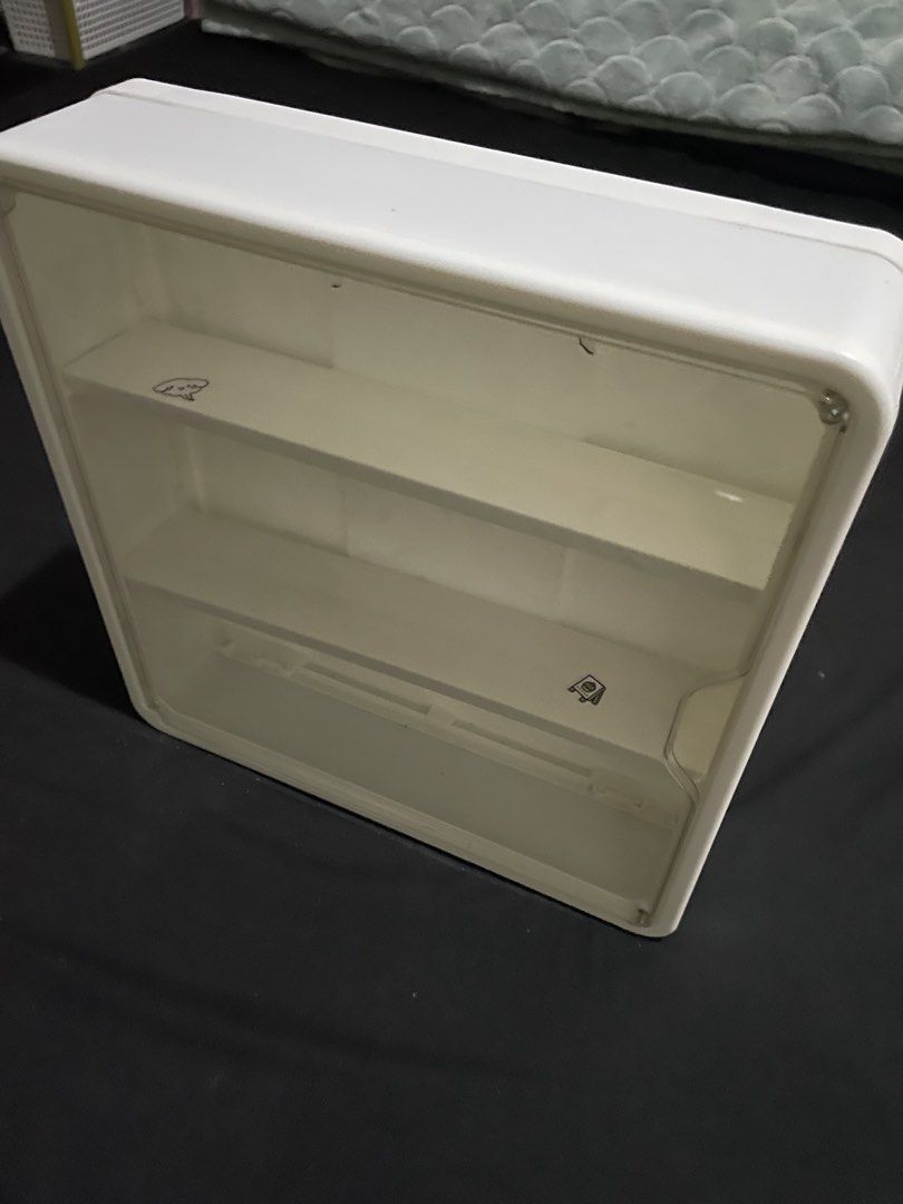 White 3-Tier Storage Box with Clear Door (Category: Storage Boxes & Baskets) located in Plaridel. Submitted by julien_stuff (Listing ID 1464076394, Image 3). Description: RFS: decluttering/need to let go - White storage box with three shelves - Clear front door that opens - Decorated with small, cute animal icons on each shelf - Ideal for organizing small items - Helps keep your desk or vanity tidy.