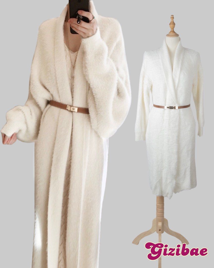 White Cotton Fur Long Cardigan (Category: Coats, Jackets and Outerwear) located in Manila. Submitted by thechobecloset (Listing ID 1464039830, Image 1). Description: Brand New Size: M-L.