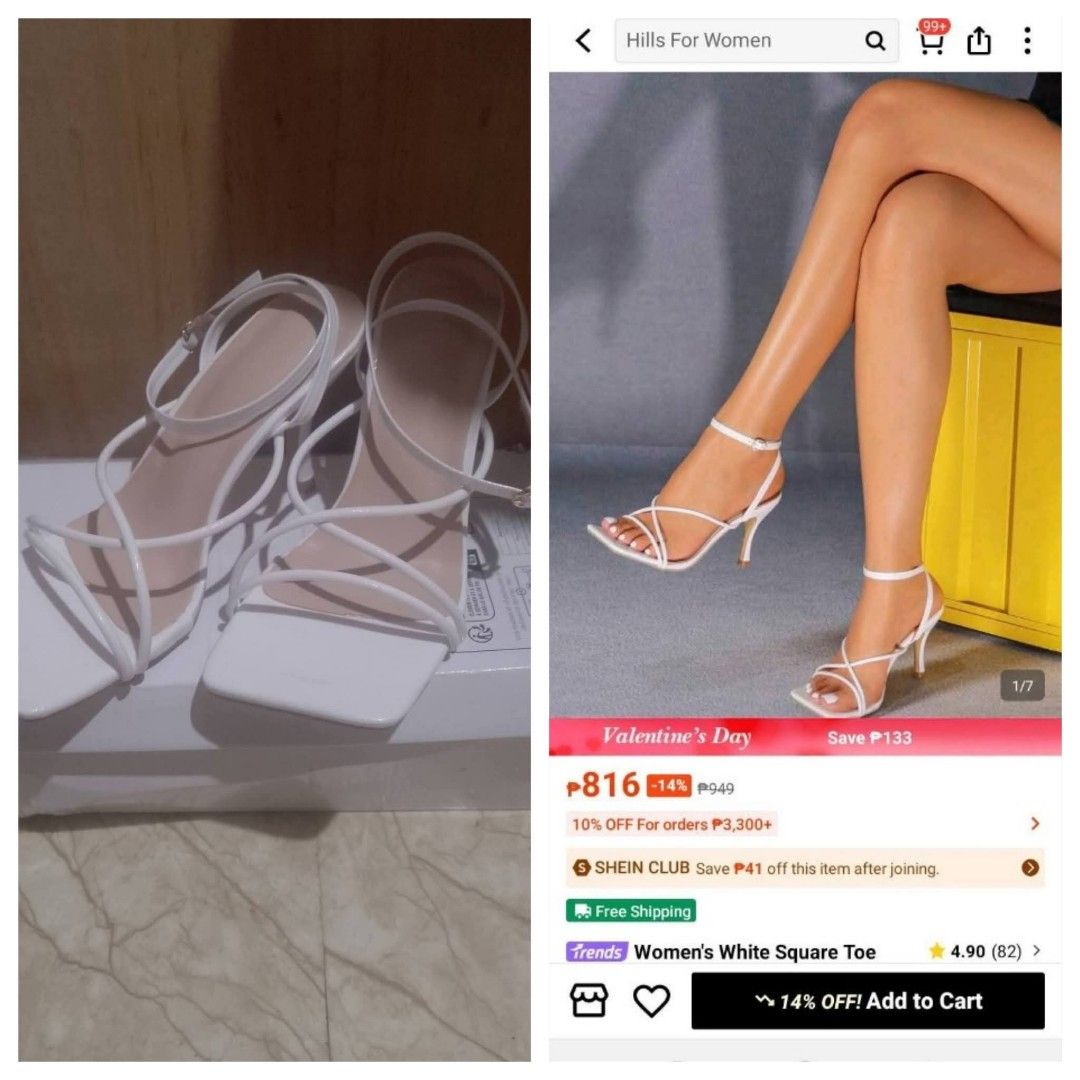 white heels (Category: Heels) located in Los Banos. Submitted by fiercedolphin_fd6d32 (Listing ID 1463993686, Image 2). Description: brandnew heels sinukat lang talaga size:6 nasira na box orig price 800+.