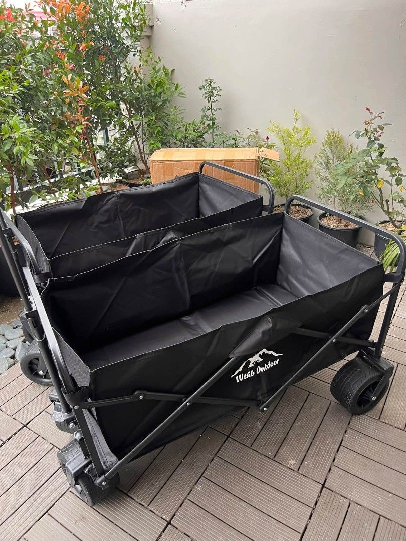 Wild Outdoor Folding Wagon Cart - Black (Category: Strollers) located in Manila. Submitted by shairatorres (Listing ID 1464066273, Image 2). Description: 🛒 FOR SALE : FOLDING WAGON 🛒 Perfect for grocery, shopping, camping, beach trips, deliveries, and everyday use! 💪✨ • Medium Wagon — ₱1,600 only ‼️ • Regular Wagon XXXL — ₱2,400 only ‼️ • Open Rear Wagon XXXL — ₱2,500 only ‼️ ✅ Foldable & easy to store ✅ Heavy-duty and spacious ✅ Great for hom