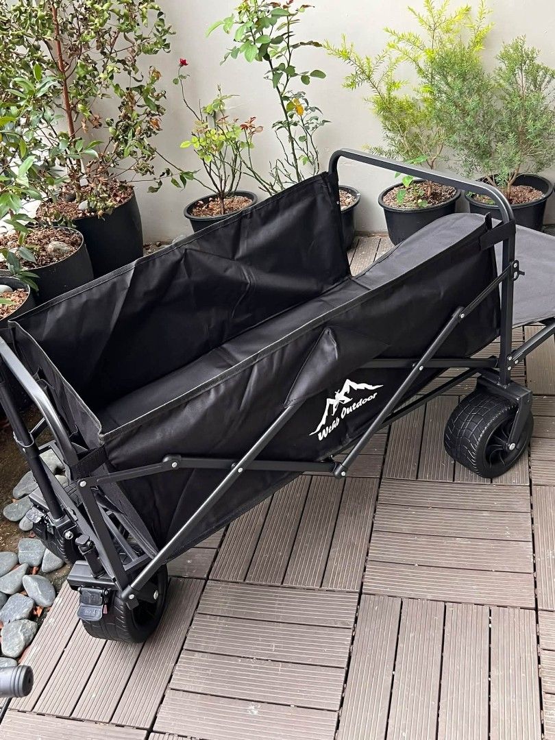 Wild Outdoor Folding Wagon Cart - Black (Category: Strollers) located in Manila. Submitted by shairatorres (Listing ID 1464066273, Image 1). Description: 🛒 FOR SALE : FOLDING WAGON 🛒 Perfect for grocery, shopping, camping, beach trips, deliveries, and everyday use! 💪✨ • Medium Wagon — ₱1,600 only ‼️ • Regular Wagon XXXL — ₱2,400 only ‼️ • Open Rear Wagon XXXL — ₱2,500 only ‼️ ✅ Foldable & easy to store ✅ Heavy-duty and spacious ✅ Great for hom