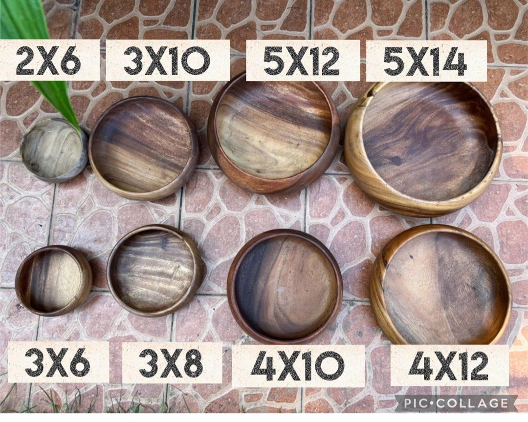 Wooden Bowls - Various Sizes Available (Category: Dinnerware & Cutlery) located in Mandaluyong City. Submitted by prelovedbyannaaryaayla (Listing ID 1463969445, Image 1). Description: Looking for eco-friendly and sustainable gifts for Christmas? 🎄 🎁 🎅 Try our export quality acacia wooden bowls! Sold per piece and by bulk too!Each with unique wood grain. Perfect for serving or decor. Shop now! Available stock: 3x10 = 370 4x12 = 500 3x6 = 120 2x