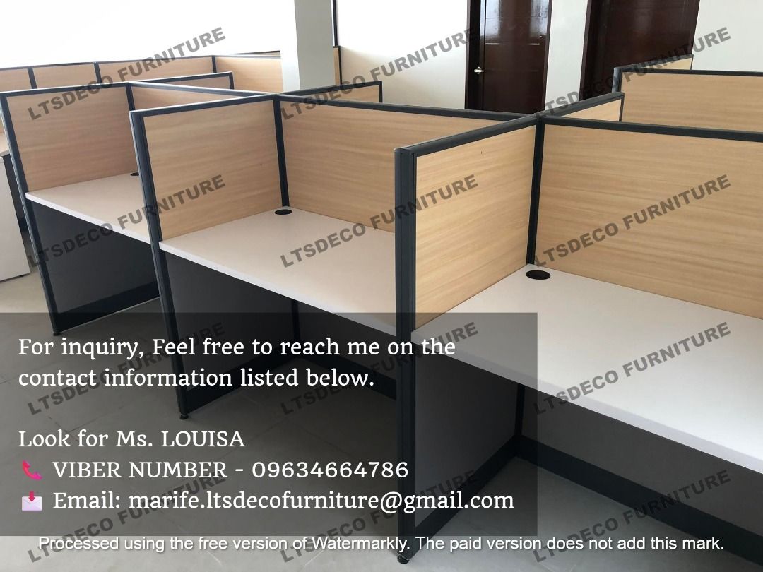 workstation tables cubicles laminated finish office partitions (Category: Office Furniture & Fixtures) located in Caloocan City. Submitted by sandy.furniture (Listing ID 1463943315, Image 2). Description: 👉Are you looking for WORKSTATION, MODULAR CUBICLES OFFICE PARTITION, and OFFICE FURNITURE SUPPLIER? LTSDECO Furniture, is direct supplier, manufacturer, and trusted provider of high quality, affordable and durable modular office divider partiti