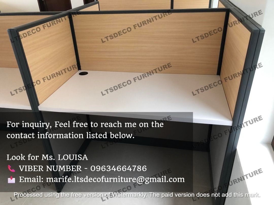 workstation tables cubicles laminated finish office partitions (Category: Office Furniture & Fixtures) located in Caloocan City. Submitted by sandy.furniture (Listing ID 1463943315, Image 3). Description: 👉Are you looking for WORKSTATION, MODULAR CUBICLES OFFICE PARTITION, and OFFICE FURNITURE SUPPLIER? LTSDECO Furniture, is direct supplier, manufacturer, and trusted provider of high quality, affordable and durable modular office divider partiti
