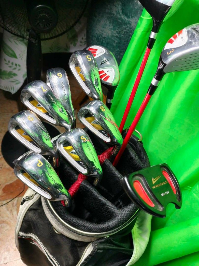 World Eagle 101 (Category: Golf) located in Manila. Submitted by yeonmei5614747 (Listing ID 1463995663, Image 1). Description: FULL SET OF GOLF FOR MEN.. WORLD EAGLE WE 101 IRON #5-9i Sw Pw driver 10.5° 460cc 3wood hybrid , putter R Flex right handed club.