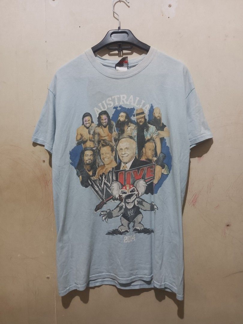 WWE LIVE (Category: Activewear) located in Cebu City. Submitted by nooffense (Listing ID 1463953974, Image 1). Description: WWE LIVE AUSTRALIA WWE OHT DATED 2014 Size:M(19X28) Issue:STAINS HAIRLINES Price:500+SF Pm for more details Cebu City 📍.