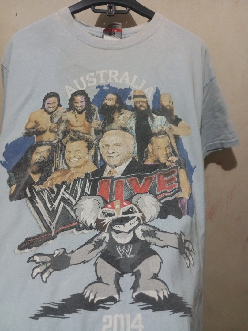 WWE LIVE (Category: Activewear) located in Cebu City. Submitted by nooffense (Listing ID 1463953974, Image 3). Description: WWE LIVE AUSTRALIA WWE OHT DATED 2014 Size:M(19X28) Issue:STAINS HAIRLINES Price:500+SF Pm for more details Cebu City 📍.