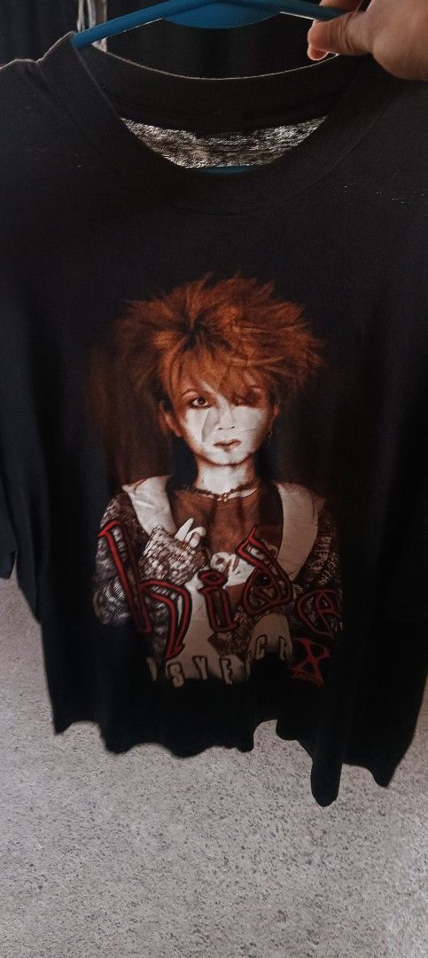 X Japan Hide T-shirt XL (Category: Tshirts & Polo Shirts ) located in Manila. Submitted by silentstone.4b0628 (Listing ID 1463967348, Image 1). Description: - Black t-shirt - Size XL - Front graphic print of Hide from X Japan - Large 'X' logo on the back - Ideal for X Japan fans.
