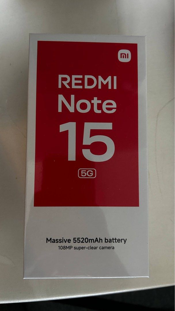 Xiaomi Redmi Note 15 5g (Category: Xiaomi) located in Manila. Submitted by modernjose (Listing ID 1463981565, Image 1). Description: Brand New: Xiaomi Redmi Note 15 5g Specs: 8gb RAM 256 ROM 2 units Available: Mist Purple and Glacier Blue RFS: Extra Phones.