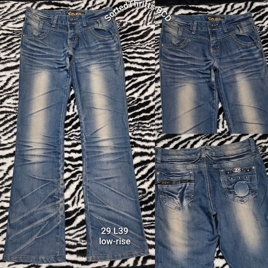 Y2K Flare/Bootcut Jeans(180-280each) (Category: Jeans) located in Bacolod City. Submitted by sortedthriftsbcd_6100 (Listing ID 1463941677, Image 2). Description: details stated on each photo can ship nationwide thru J&T Sizes are based on tag Need wash Thrifted jeans.
