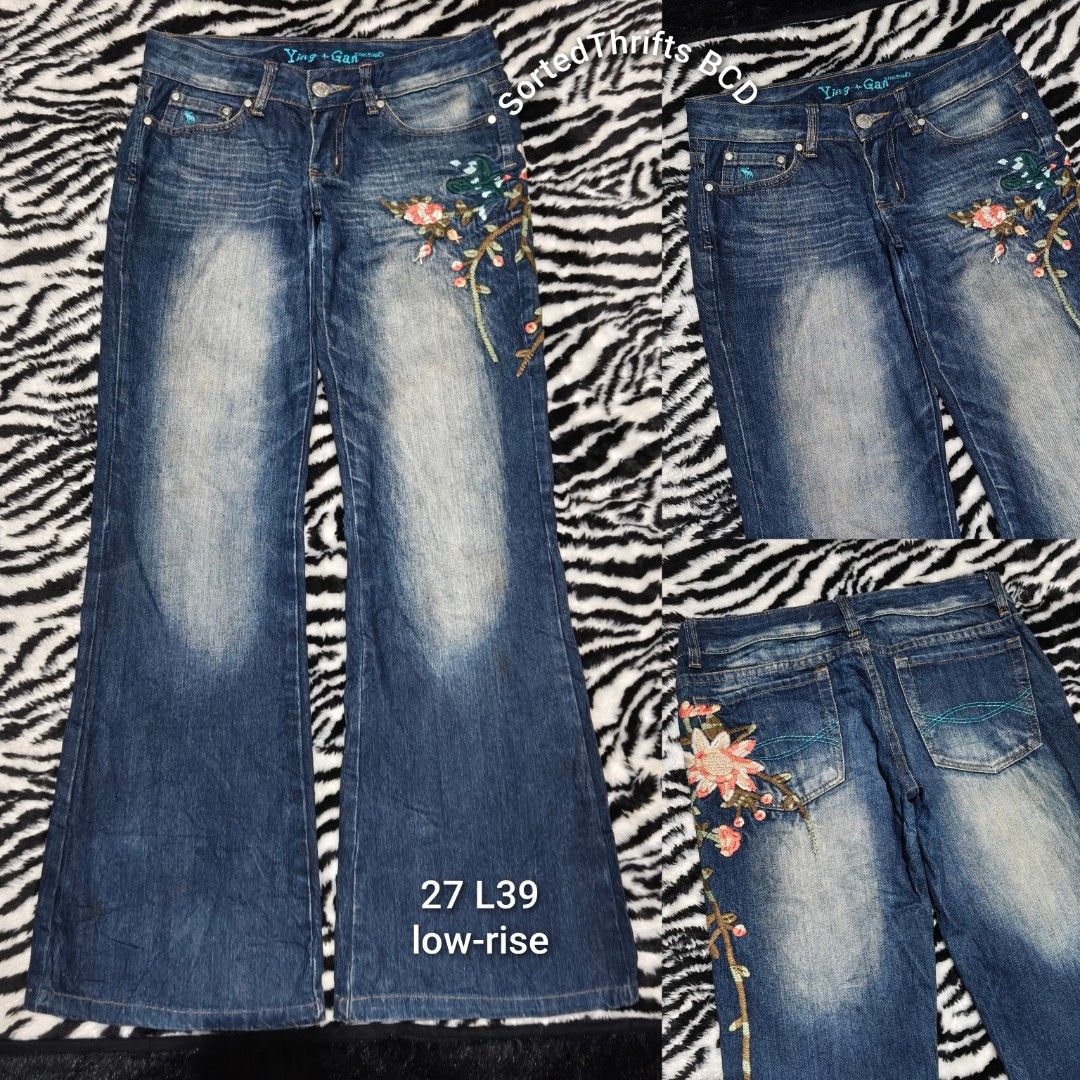 Y2K Flare/Bootcut Jeans(180-280each) (Category: Jeans) located in Bacolod City. Submitted by sortedthriftsbcd_6100 (Listing ID 1463941677, Image 1). Description: details stated on each photo can ship nationwide thru J&T Sizes are based on tag Need wash Thrifted jeans.