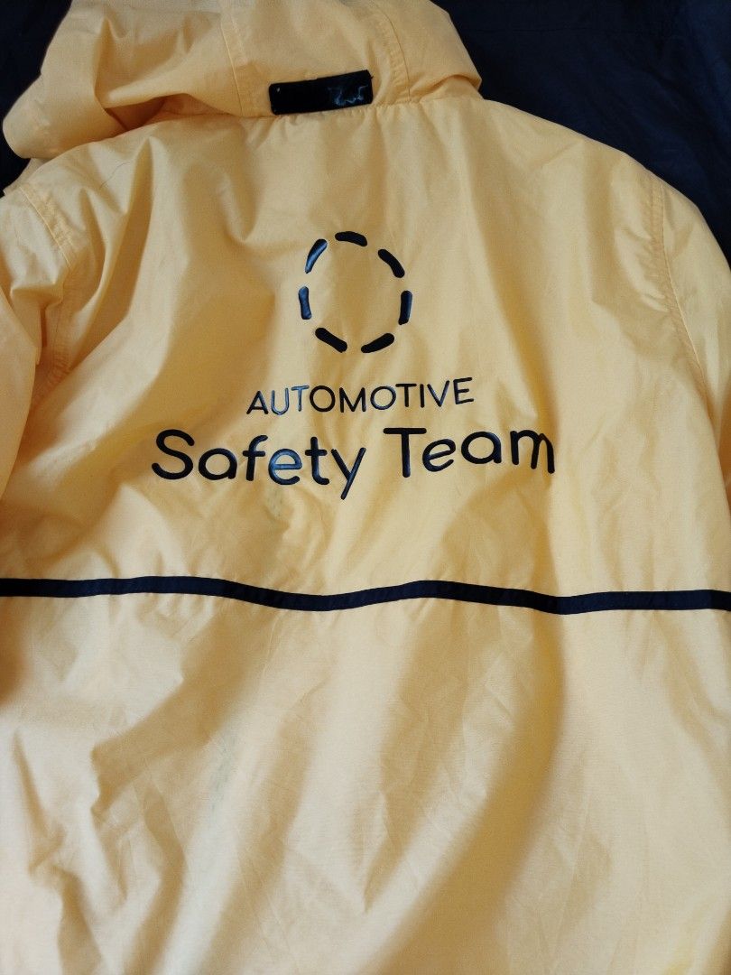 Yellow Windbreaker (Category: Coats, Jackets and Outerwear) located in Mabalacat. Submitted by al_amin_thrift (Listing ID 1463956174, Image 3). Description: 🟡 Team 365 — Carma Project / Automotive Safety Team Windbreaker — Size S/P ✅ Brand: Team 365 (performance outerwear) ✅ Collaboration/Logos: Carma Project (embroidered front), Automotive Safety Team (back) ✅ Size: S / P — Small ✅ Color: Bright Yellow with black accents & piping ✅ Materials: -