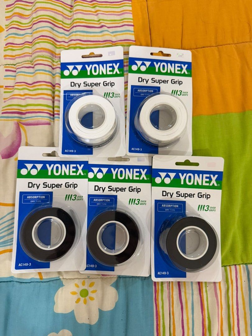 Yonex Dry Super Grap Overgrip (Category: Racket and Ball Sports) located in Makati City. Submitted by anabananarama (Listing ID 1463950183, Image 1). Description: Yonex Dry Super Grap Overgrip Good for tennis rackets, badminton rackets, pickleball, padel, etc. 450 per piece Discount available if getting 2 or more Built for players who sweat heavily and need highly absorbent overgrips RFS: bought too many .
