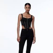 ZARA CORSET TOP (Category: Others Tops) located in Santa Rosa. Submitted by eceldg05 (Listing ID 1464137576, Image 1). Description: ZARA soft denim corset top L on tag Bust size : 16 inches Medium fit Excellent No issue.