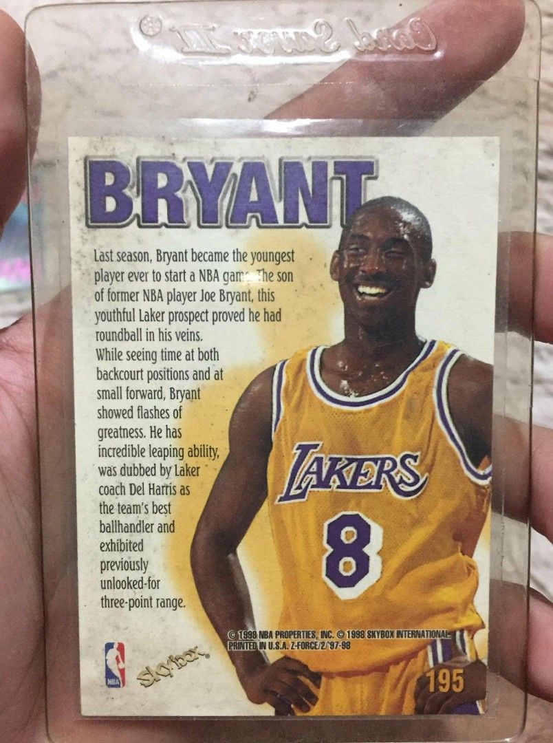 Z-Force (Category: Raw Singles) located in Manila. Submitted by mikeee03 (Listing ID 1463945902, Image 2). Description: 🏀 Kobe Bryant 1997–98 SkyBox Z-Force #195 Player: Kobe Bryant Team: Los Angeles Lakers Set: SkyBox Z-Force Season: 1997–98 Card #: 195 Jersey: #8 Second-year Kobe Bryant card 🐍 Rush sale! Price: ₱1,000 ONLY — RUSH SALE! 🔥 Location: Antipolo 📩 DM for inquiries/details. - Ideal for any Kobe Bryant or Los Angeles Lakers fan - C