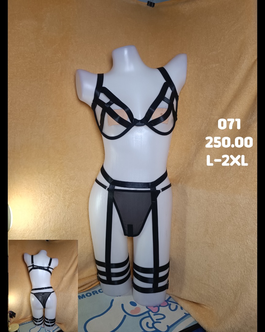 3 Piece Caged Harness Lingerie Set (Category: Undergarments & Loungewear) located in Taguig. Submitted by seducente.closet (Listing ID 1464139210, Image 1). Description: ❣️︎First to pay Gets the item❣️︎ ❣️︎No Reservation unless fully paid❣️︎ ALL BRAND NEW WITH POUCH ❝FIXED PRICE NA PO❞ 📷: Actual photo posted 𝗡𝗼𝘁𝗲: Colors might look a little different in person due to screen settings and lighting conditions. We promise it’ll still look great 