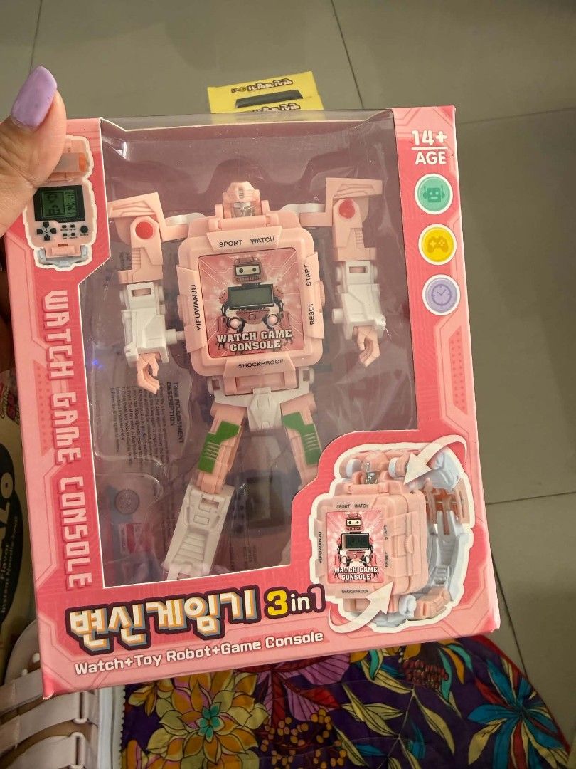 3-in-1 Watch Toy Robot Game Console (Multiple Colors) (Category: Interactive Toys) located in Candon. Submitted by bernabepradoiii (Listing ID 1464297218, Image 2). Description: - Fun 3-in-1 Toy: Watch, Robot, and Game Console! - Available Colors: Pink, Yellow, Mint Green, Light Blue - Recommended Age: 14 years and up - Brand New & Packaged - Perfect gift for kids! 750 each.
