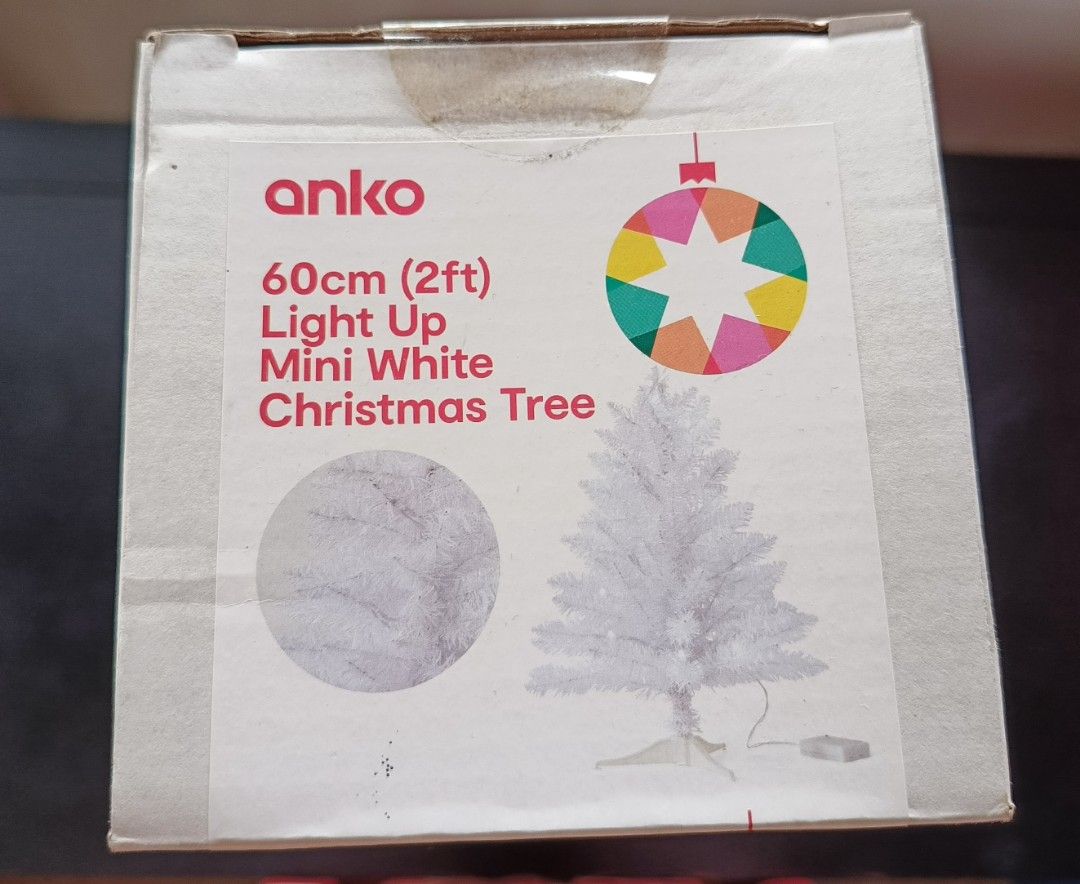 60cm (2ft) Light Up Mini White Christmas Tree — ₱400 (Category: Other Home Decor) located in Pasay City. Submitted by beesnook (Listing ID 1464222199, Image 3). Description: Anko 60cm (2ft) Light Up Mini White Christmas Tree 🎄🤍 Cute mini white Christmas tree with built-in lights. Perfect for bedrooms, desks, condos, offices, small spaces, or as a secondary Christmas tree. • Height: 60cm / 2ft • White Christmas tree • Built-in lights • Includes 