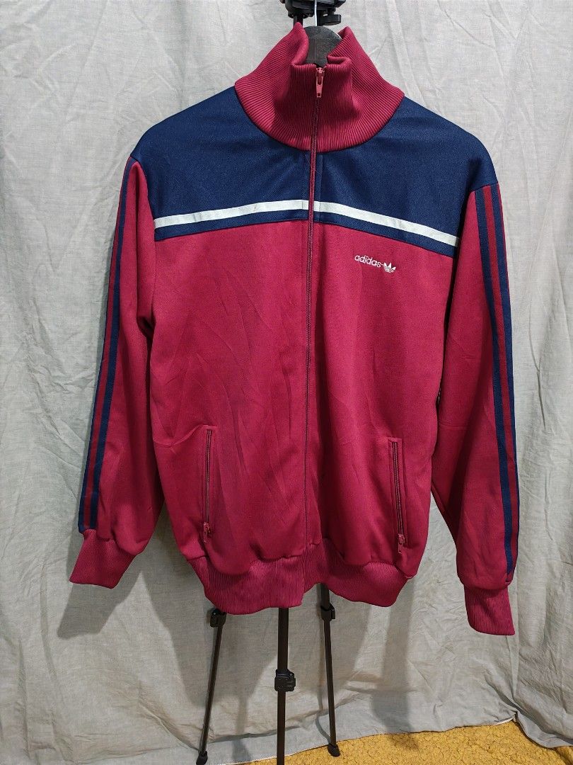 80s adidas track jacket (Category: Coats, Jackets and Outerwear) located in Baguio. Submitted by used_clothing2600 (Listing ID 1464163748, Image 1). Description: 80s adidas track jacket size large verygood condition width 23 length 27.5 shoulders 18.5 sleeve length 24.5 P 1,300 each.