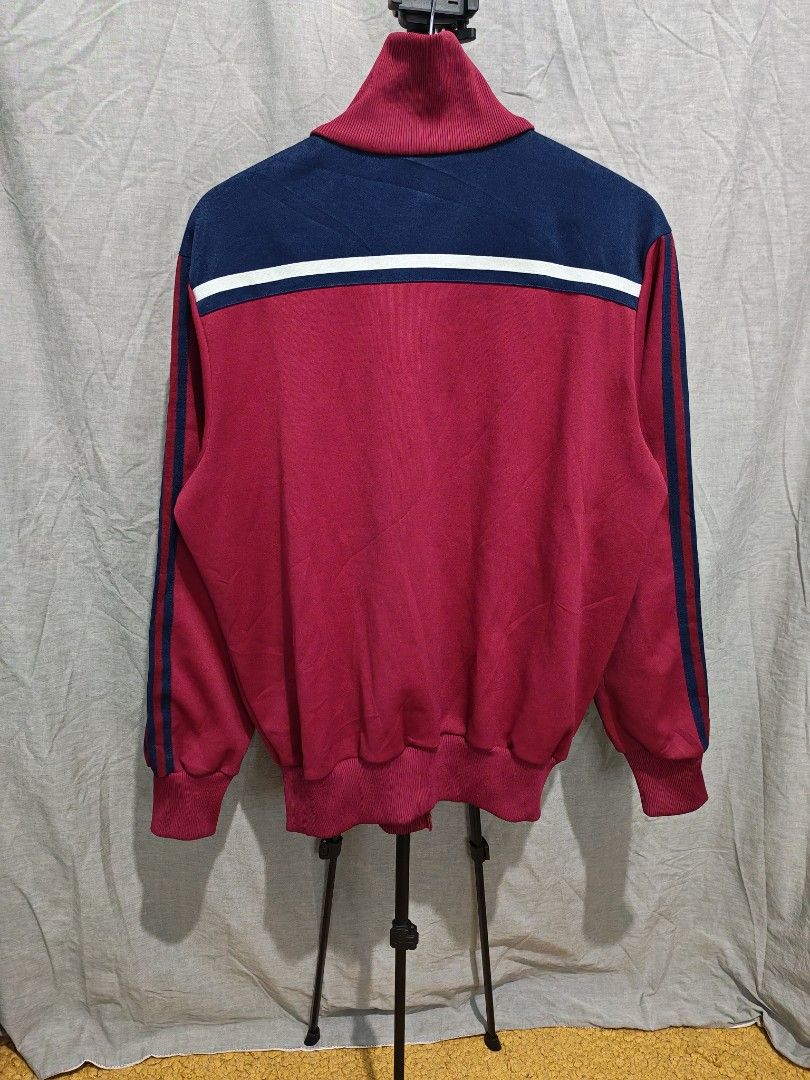 80s adidas track jacket (Category: Coats, Jackets and Outerwear) located in Baguio. Submitted by used_clothing2600 (Listing ID 1464163748, Image 2). Description: 80s adidas track jacket size large verygood condition width 23 length 27.5 shoulders 18.5 sleeve length 24.5 P 1,300 each.