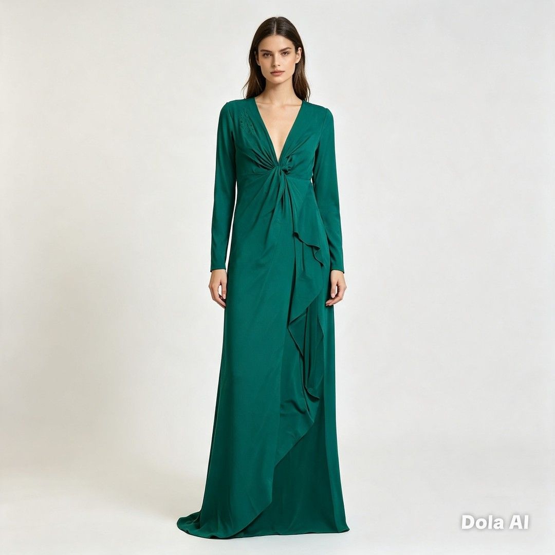 💚 Emerald Green Twist-Front Gown 💚 Size L (Category: Dresses) located in Paranaque City. Submitted by gentle.declutter (Listing ID 1464257813, Image 1). Description: 📏 EXACT MEASUREMENTS - Total Length: ~61–62 inches (floor-length) - Bust: ~34–36 inches → fits M - Waist: ~28–30 inches — twist-front design is stretchy & forgiving - Sleeve Length: ~23 inches — full long sleeve - Fabric: Soft, stretchy, smooth knit — drapes beautifully ✨ FEATURES