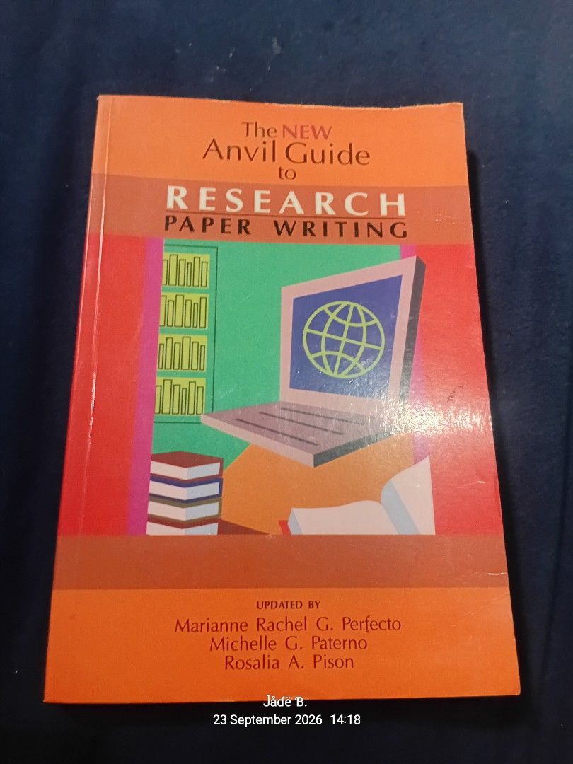 Academic Book/Traders Book (Category: Textbooks) located in Taguig. Submitted by rb3637. (Listing ID 1464332825, Image 2). Description: 📚 ACADEMIC / NON-FICTION BUNDLE - 3 Books PRICE LIST : - The New Anvil Guide to Research Paper Writing - ₱180 - good for SHS/College thesis - The Trader's Handbook by Moglen/Schmidt - ₱650 - Finance / Stock Trading reference (orig price high) - Scientific Research Methods Geography & Environmental Studies Montel