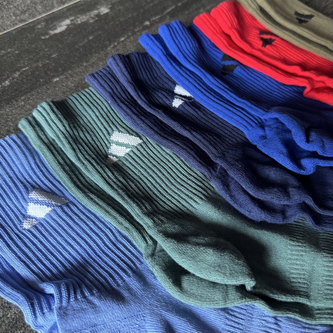 ADDIDAS Cushioned Crew Socks | 6 Pairs (Category: Socks & Tights) located in Baliuag. Submitted by declutteringdar (Listing ID 1464198494, Image 3). Description: BRAND NEW MALL PRICE: ₱1.3k 📏Small — Fits shoe size US 37-39 ✨Brand new, washed only! Original/Authentic — What you see is what you get 📸Pictures taken using iPhone 15 Pro — Color may slightly change due to lighting 🫰🏼RFS: I’m now in neutral colors era 📍Baliwag City, Bulacan.