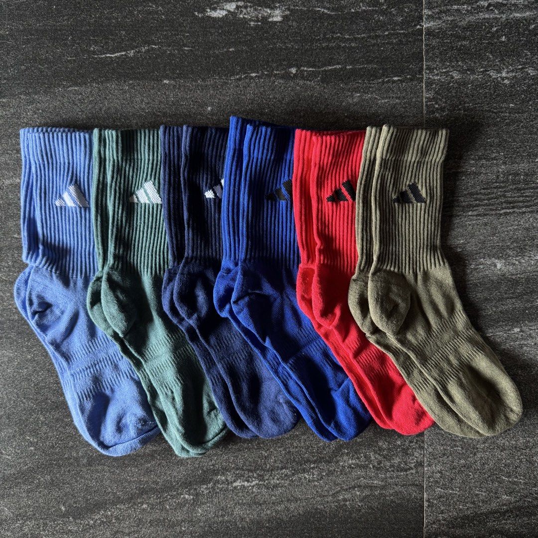 ADDIDAS Cushioned Crew Socks | 6 Pairs (Category: Socks & Tights) located in Baliuag. Submitted by declutteringdar (Listing ID 1464198494, Image 2). Description: BRAND NEW MALL PRICE: ₱1.3k 📏Small — Fits shoe size US 37-39 ✨Brand new, washed only! Original/Authentic — What you see is what you get 📸Pictures taken using iPhone 15 Pro — Color may slightly change due to lighting 🫰🏼RFS: I’m now in neutral colors era 📍Baliwag City, Bulacan.
