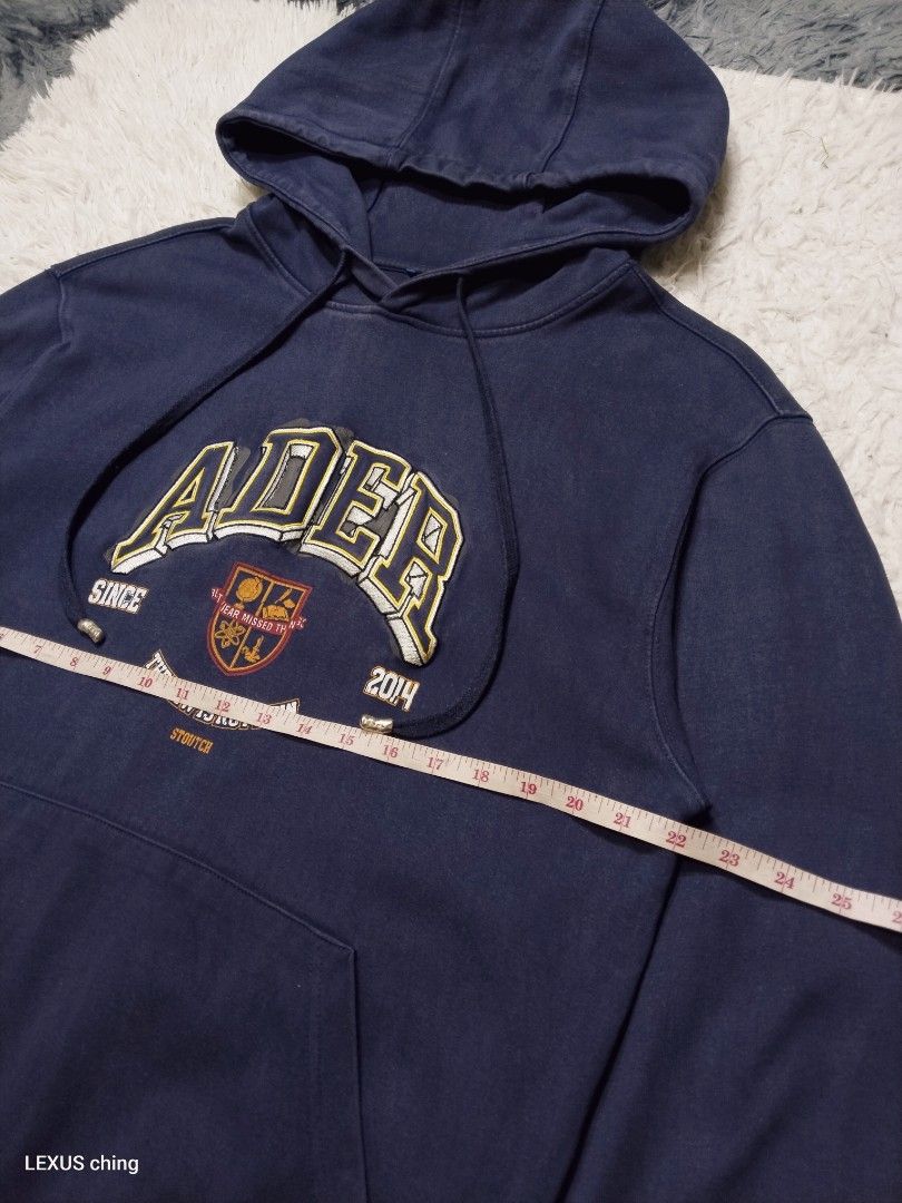 ADER error navy collegiate style hoodie embroidered ADER (Category: Hoodies) located in Manila. Submitted by lexusthrift1995 (Listing ID 1464185204, Image 2). Description: Size- A1 on tag but fit to LARGE to XL Dimension- 22x28 Color rate- 8/10 Condition- 9/10 good condition ‼️350.pesos plus shipping fee 💸MODE OF PAYMENT- GCASH payment first 🚛MODE OF DELIVERY- J&T or LALAMOVE 📍LOCATION- NORTH CALOOCAN CAMARIN BRGY.177 1705 SUNFLOWER STREET. 🗒