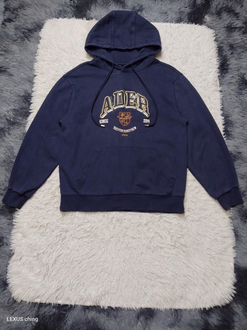 ADER error navy collegiate style hoodie embroidered ADER (Category: Hoodies) located in Manila. Submitted by lexusthrift1995 (Listing ID 1464185204, Image 1). Description: Size- A1 on tag but fit to LARGE to XL Dimension- 22x28 Color rate- 8/10 Condition- 9/10 good condition ‼️350.pesos plus shipping fee 💸MODE OF PAYMENT- GCASH payment first 🚛MODE OF DELIVERY- J&T or LALAMOVE 📍LOCATION- NORTH CALOOCAN CAMARIN BRGY.177 1705 SUNFLOWER STREET. 🗒