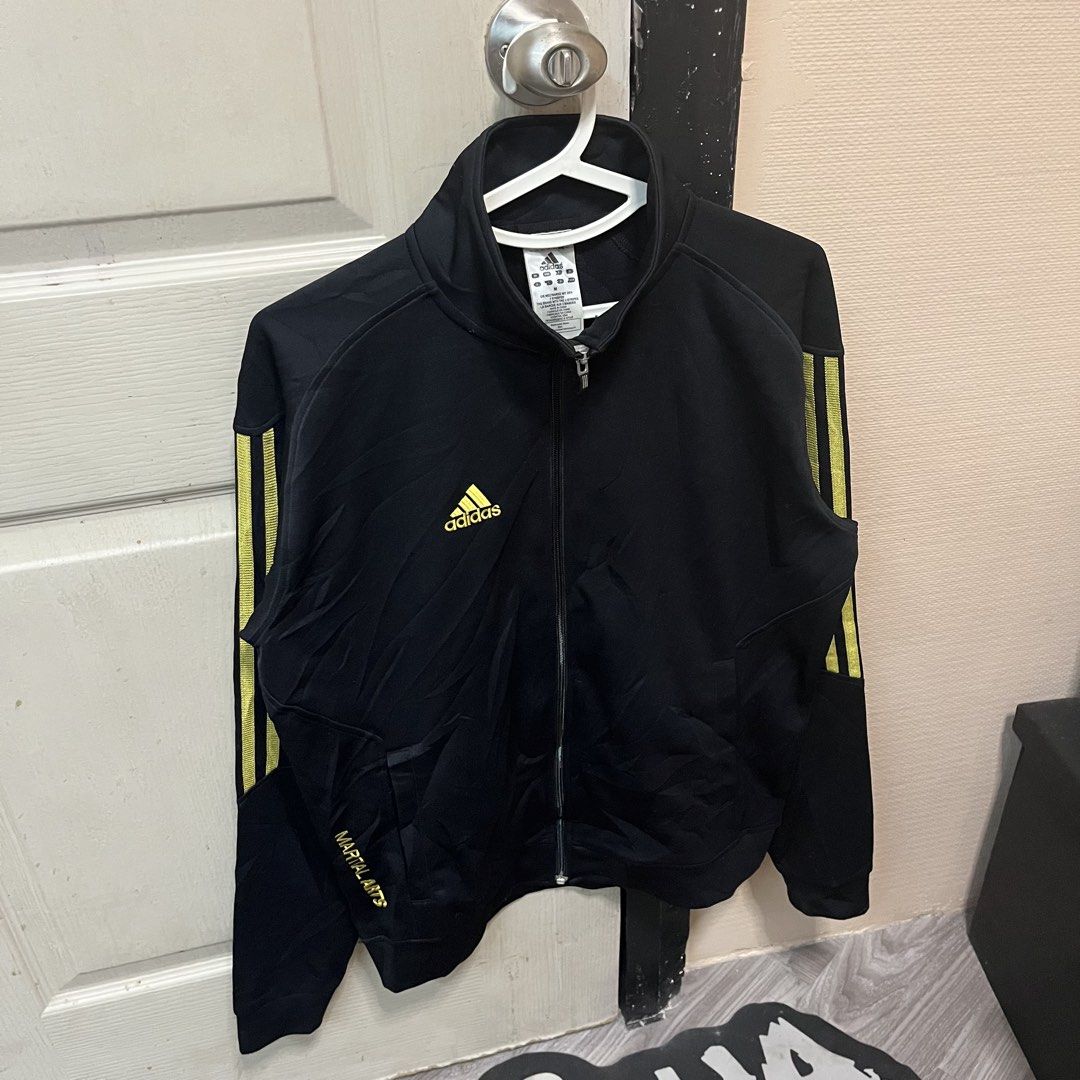 Adidas | Two Tone Track Jacket Martial Arts (Category: Coats, Jackets and Outerwear) located in Quezon City. Submitted by giometryyy (Listing ID 1464227551, Image 1). Description: 25 x 20 Medium excellent condition embroidered logo and details with stripes on sleeves 📍East Fairview, QC 🛵 Lalam0ve / JnT 💰Payment first.