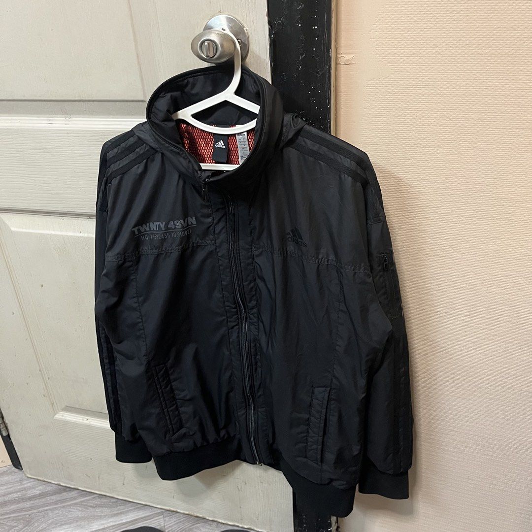 Adidas | Windbreaker w packable hood (Category: Coats, Jackets and Outerwear) located in Quezon City. Submitted by giometryyy (Listing ID 1464226390, Image 2). Description: 26 x 20 Medium excellent condition w packable hood w small pocket on left sleeve ideal for active recreation activities 📍East Fairview, QC 🛵 Lalam0ve / JnT 💰Payment first .