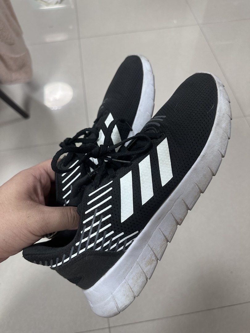 Adidas Asweerun Model F36331 (Category: Sneakers) located in Las Pinas. Submitted by treyyywayyy (Listing ID 1464255042, Image 1). Description: FREE ACRYLIC SHOE BOX LOC: LAS PINAS OR DOUBLE DRAGON PASAY - Black Adidas sneakers with iconic white stripes - Size: US 7.5 / UK 7 / EU 40.5 - Made in Vietnam - Perfect for running or casual everyday wear.