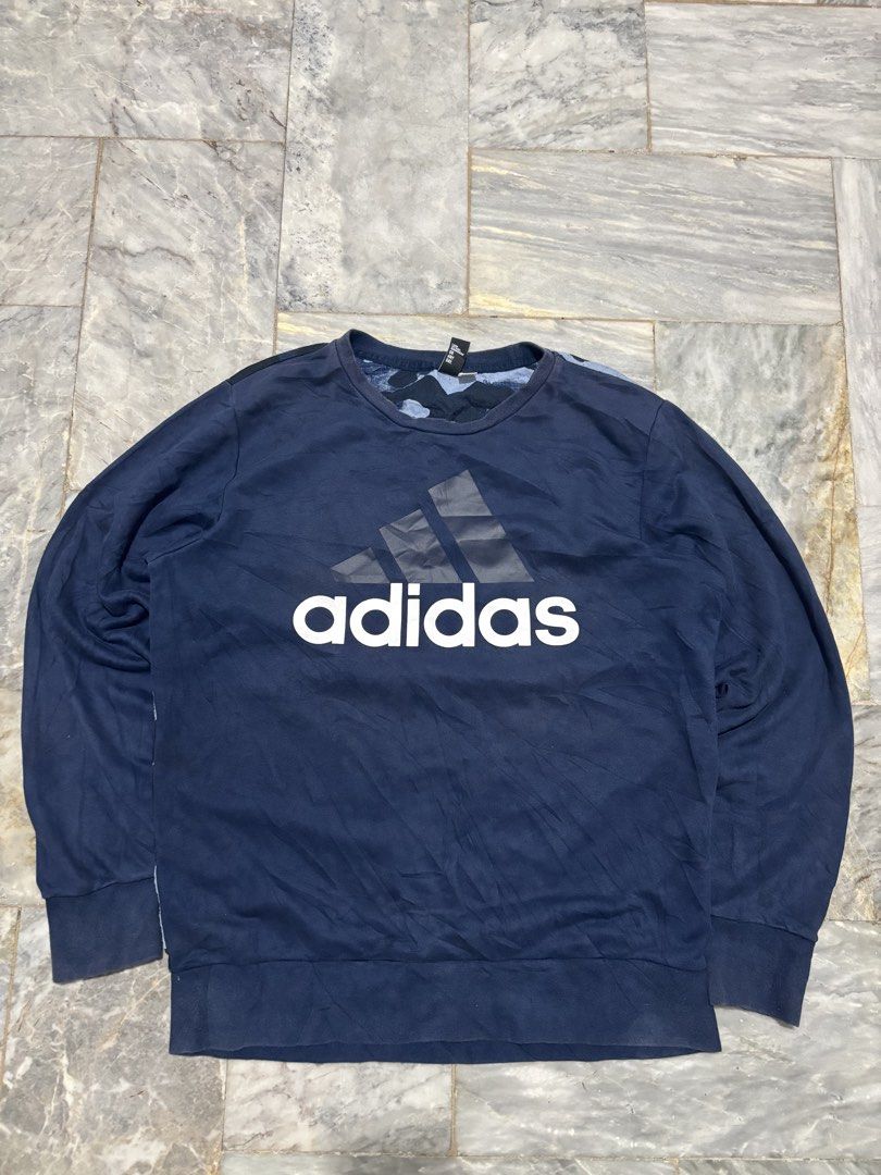 Adidas Camouflage Back-hit (Category: Coats, Jackets and Outerwear) located in Manila. Submitted by schizxa (Listing ID 1464328173, Image 1). Description: Adidas Navy & Blue Back-hit Camouflage Crewneck Sweatshirt. ₱500+SF | Make an offer for better deals. •Dimes: 26x20 (M) •Condition: Excellent •Issue: None 📍Pasig Located. .