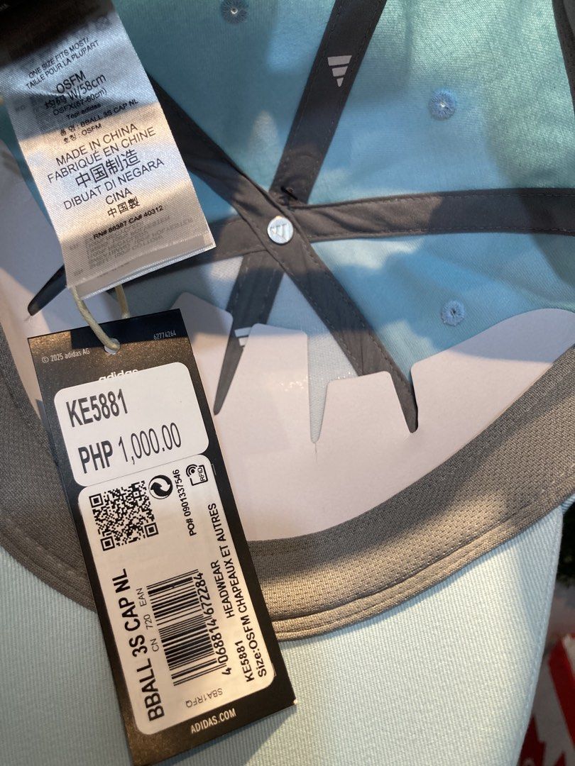 Adidas Cap Light Blue (Category: Caps & Hats) located in Trece Martires City. Submitted by thriftkoto.91 (Listing ID 1464217193, Image 3). Description: - Light blue Adidas cap - Classic three stripes on brim - Adidas logo on front - Adjustable strap at the back - One size fits most - Ideal for everyday wear.