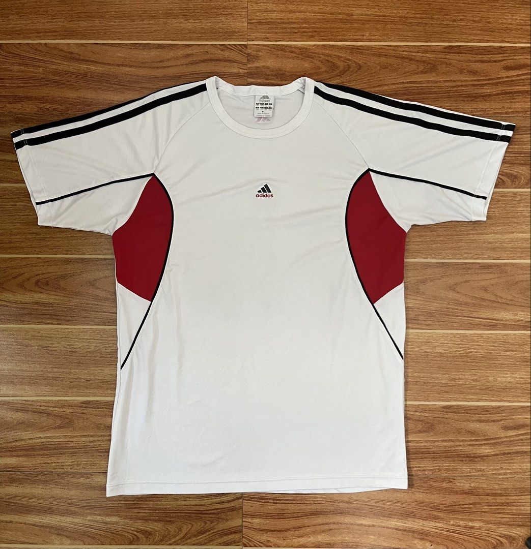 Adidas Drifit Shirt (Category: Tshirts & Polo Shirts ) located in Manila. Submitted by stmngo (Listing ID 1464181927, Image 1). Description: Size XL on tag (best fit to large) Width 21 inches Length 29 inches Good Condition .