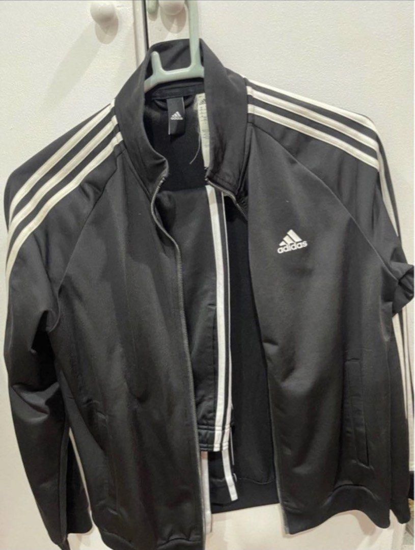 Adidas Tracksuit (black) (Category: Activewear) located in Pasay City. Submitted by xansells (Listing ID 1464311400, Image 2). Description: Authentic. Bought from san fran last 2018. Medium on tag Jacket: 24x28 Pants: 40 length, waist 32 (adjustable) .