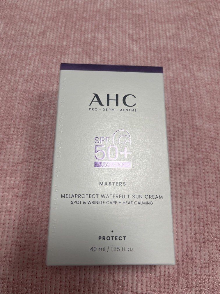 AHC Pro•Derm•Aesthe SPF50+ MelaProtect Waterfull Sun Cream (Category: Face Care) located in Makati City. Submitted by decluterrerdotcom (Listing ID 1464263168, Image 1). Description: AHC Pro Derm Aesthe Melaprotect Waterfull Sun Cream SPF50+ PA++++ ☀️ Bought in Korea 🇰🇷 Lightweight, moisturizing sunscreen with a fresh finish. Nice for daily use if you prefer sunscreen that feels more like skincare. • SPF50+ PA++++ • Hydrating waterfull texture 