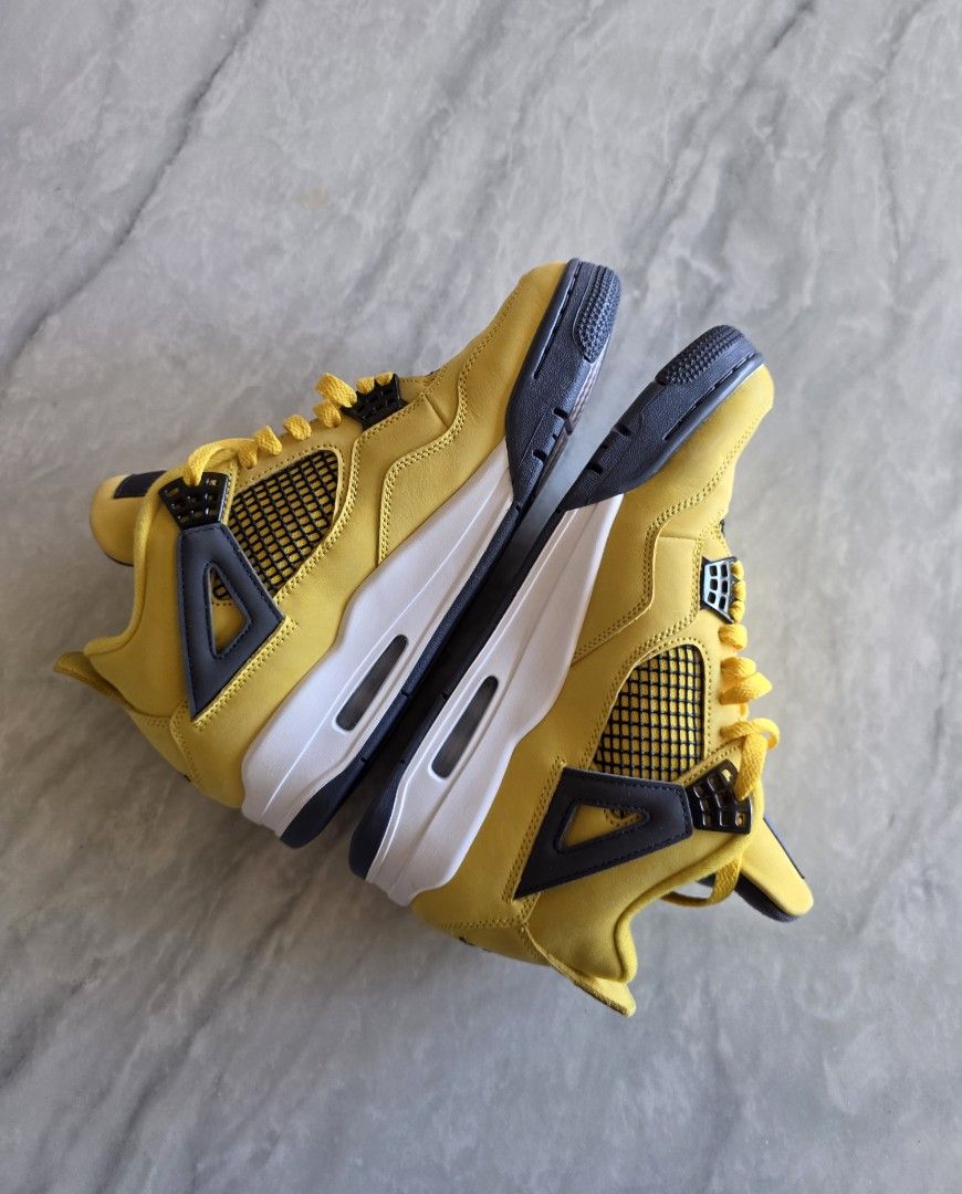 Air Jordan 4 "Lightning" Yellow (Category: Sneakers) located in Manila. Submitted by lemmeloveyou (Listing ID 1464145020, Image 2). Description: Jordan 4 Lightning US9.5 used 3 times without box.