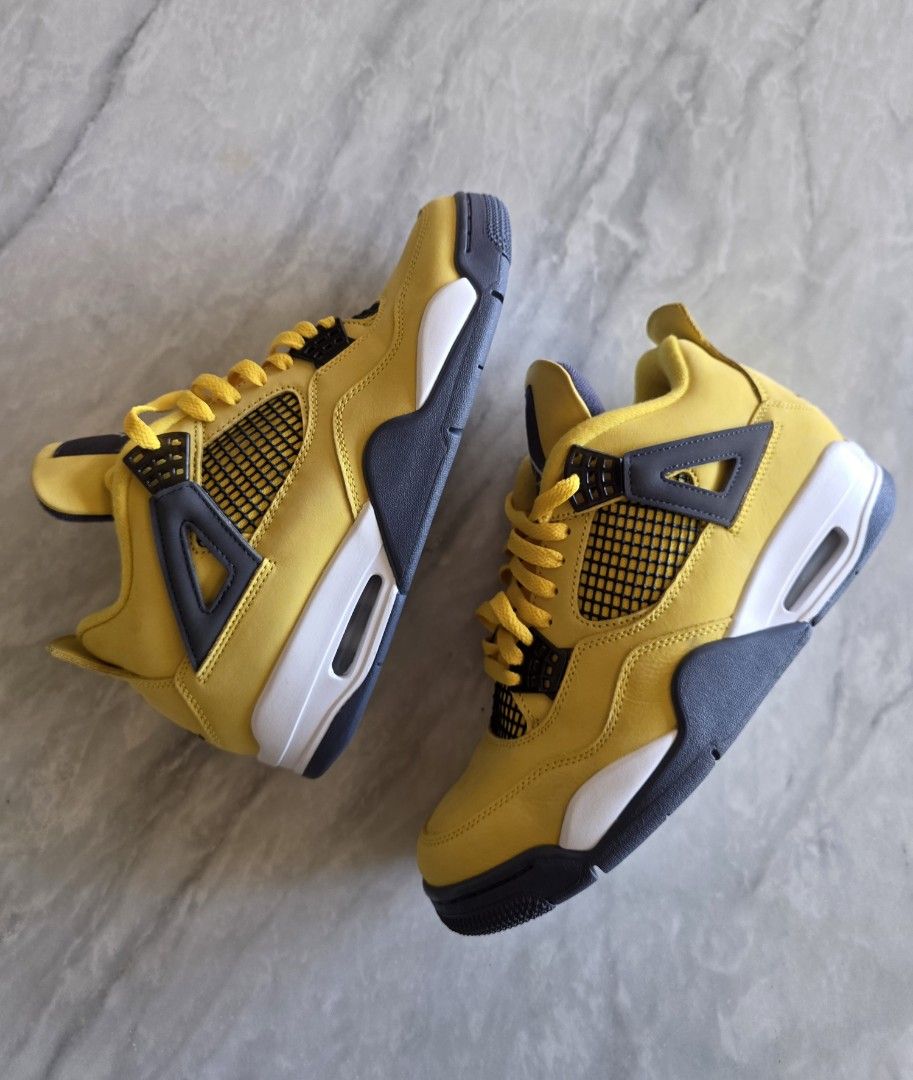 Air Jordan 4 "Lightning" Yellow (Category: Sneakers) located in Manila. Submitted by lemmeloveyou (Listing ID 1464145020, Image 3). Description: Jordan 4 Lightning US9.5 used 3 times without box.