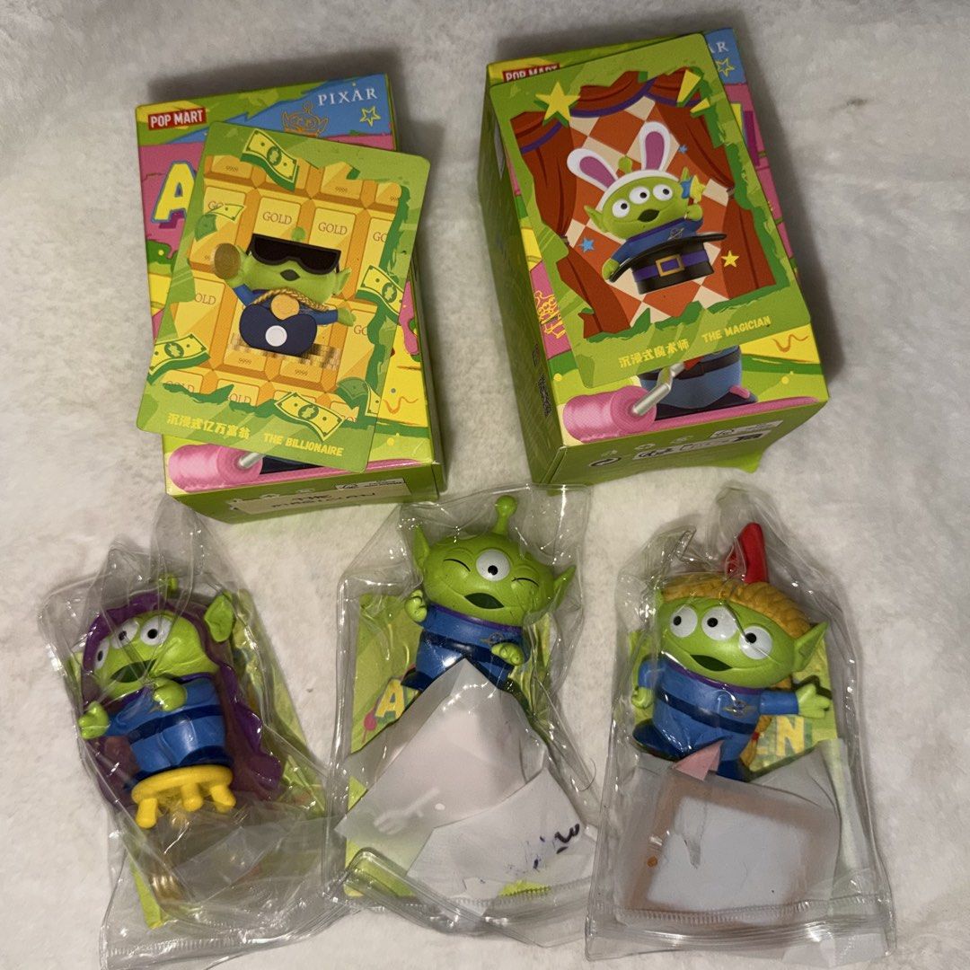 ALIEN TOY STORY POP MART (Category: Character Goods) located in Bacoor. Submitted by masijakeopi_ (Listing ID 1464143546, Image 1). Description: ALIEN TOY STORY 500 each below srp 2k if take all Strictly no reservations, first to pay gets the item.TIA🫶✨ 💵MOP- Gcash, Maya, Bank Transfer 🚚MOD- JnT *by schedule, Lalamove ,Grab 📍Bacoor,Cavite.
