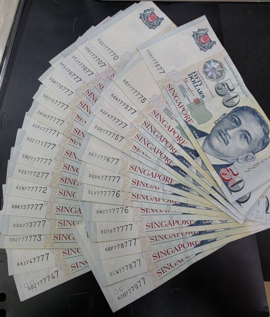 Almost solid 7 (Category: Currency) located in Singapore. Submitted by minghan6668 (Listing ID 1464174881, Image 1). Description: 1 pc $75 777775 $85.