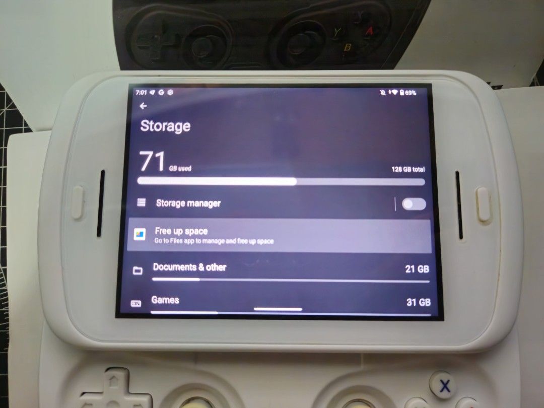 Anbernic RG Slide 128GB Retro Console (Category: Others) located in Imus. Submitted by owenbersamina (Listing ID 1464242953, Image 3). Description: 5k FIXED 4.7 inch 1280x960 LTPS screen Unisoc T820 8GB RAM 128GB ROM w/SD Card Slot Android 13 5000mAh battery INCLUSIONS: Unit Cable Box 2 pairs of Joystick Caps TPU Case (forgot to include in pic) LOC: Imus, SM Bacoor, or MOA.