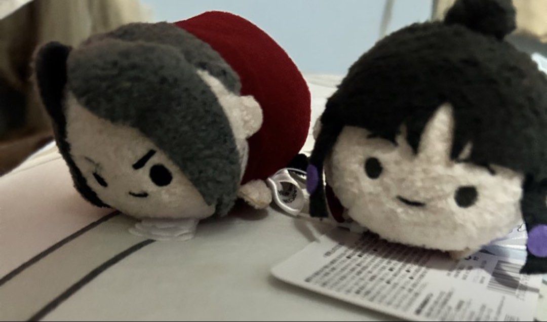 Anime Plushies Keychain Set (Category: Plushies & Soft Toys) located in Manila. Submitted by dckardz (Listing ID 1463913100, Image 1). Description: - Set of 2 cute anime plushies - Both come with keychain attachments -Miles Edgeworth :700 -Maya Fey: 700 Buy as a set: 1200.